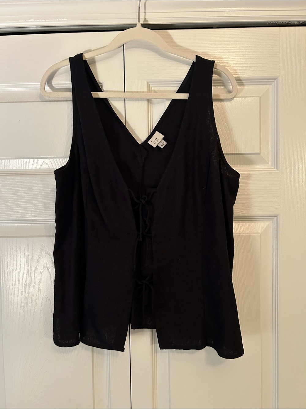 a new day Black Tie-Front Sleeveless V-Neck Tank